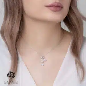 مدال نقره زنانه طرح پروانه مدل ME B6