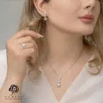 نیم ست نقره زنانه جواهری ایتالیایی مدل NE R8