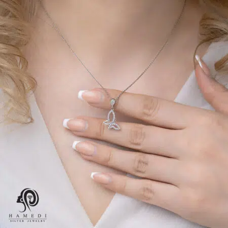 نیم ست نقره زنانه طرح پروانه ای مدل NI B47