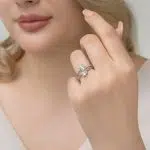 انگشتر نقره زنانه جواهری مجلسی مدل RI E72