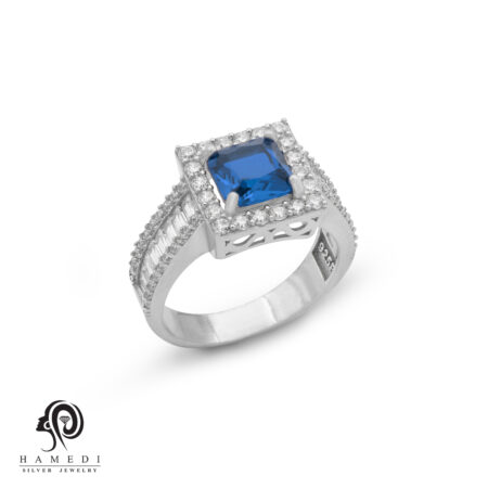 انگشتر نقره زنانه نگین رنگی مدل RI R138 - 4