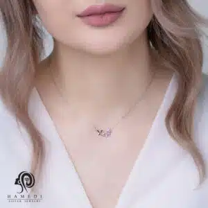 گردنبند نقره زنانه طرح پروانه مدل KEC A14