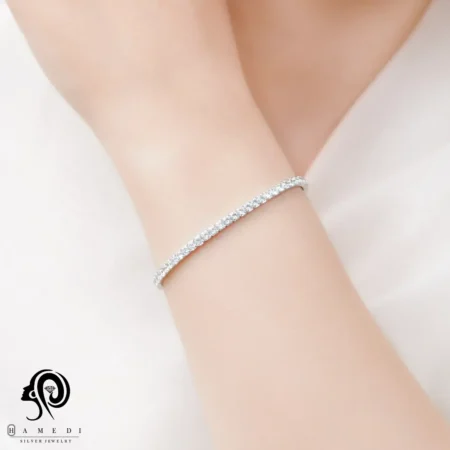 دستبند نقره زنانه تنیسی سایز نگین 2.5 مدل BI R14