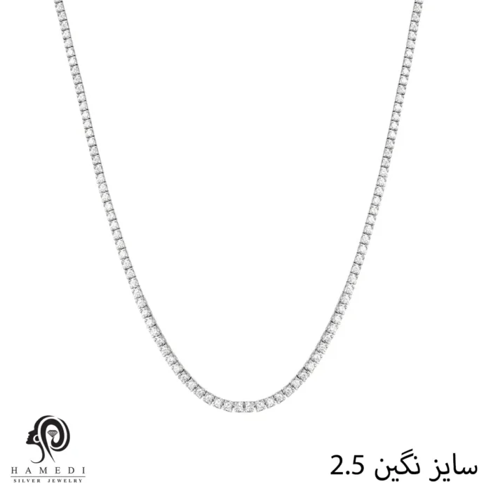 گردنبند نقره زنانه تنیسی مدل KE B2