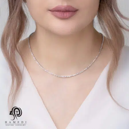 گردنبند نقره زنانه زنجیر خاویاری مدل KE T1