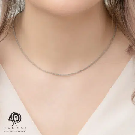 گردنبند نقره زنانه زنجیر ساده مدل KE T4