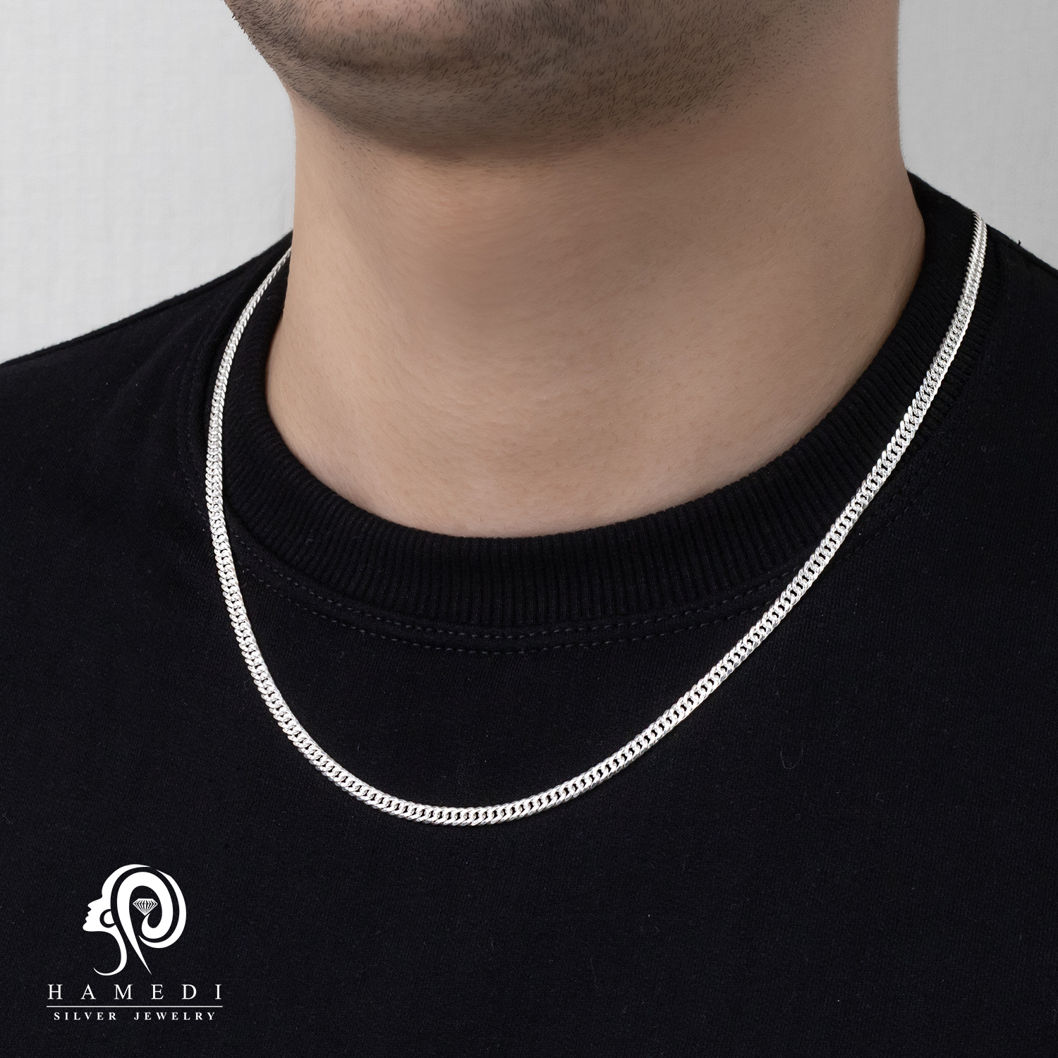 گردنبند نقره مردانه ایتالیایی مدل KEM T12 L