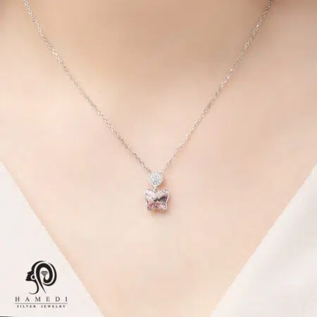 گردنبند سواروسکی نقره زنانه پروانه مدل ME R25