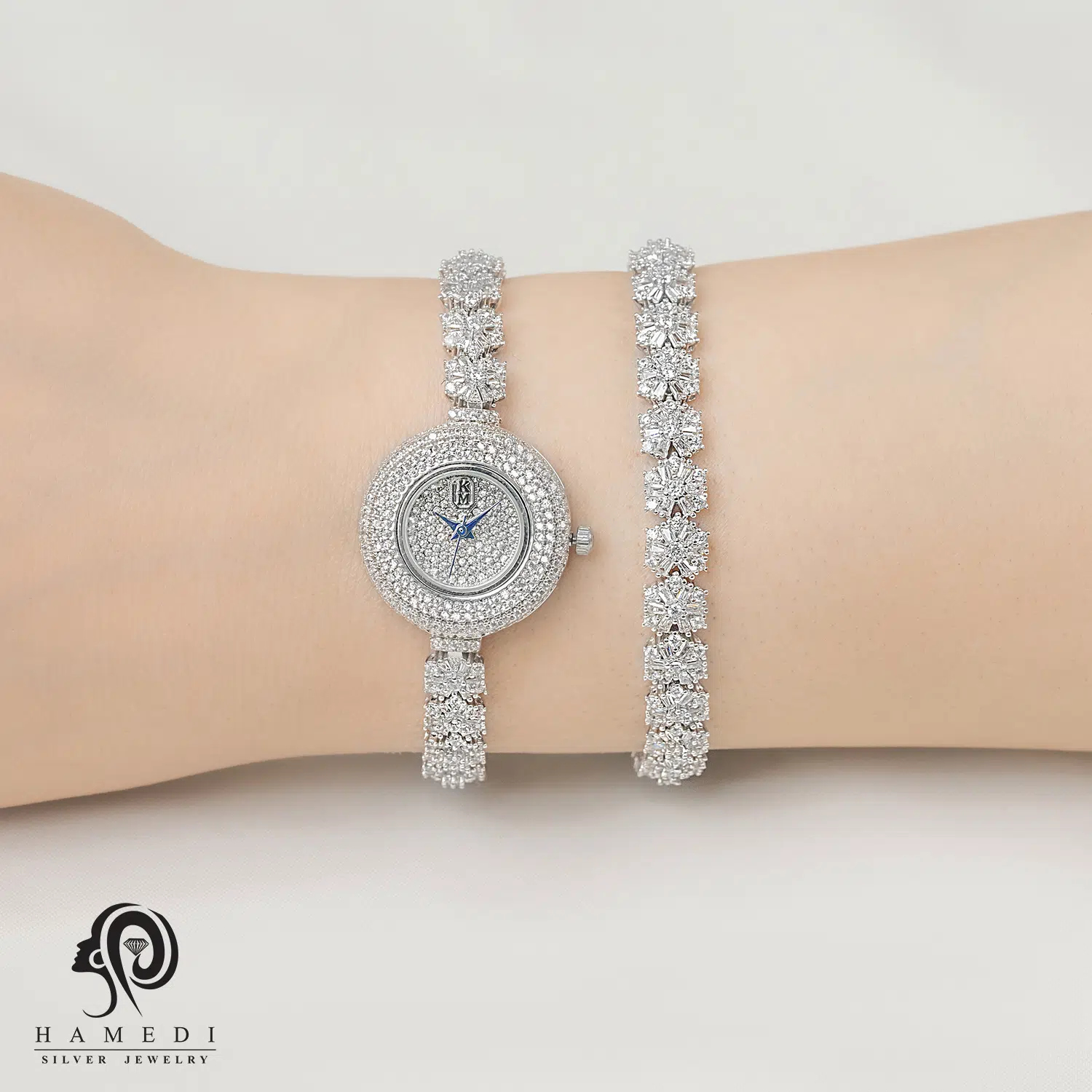 ست ساعت و دستبند نقره زنانه مدل SWB19