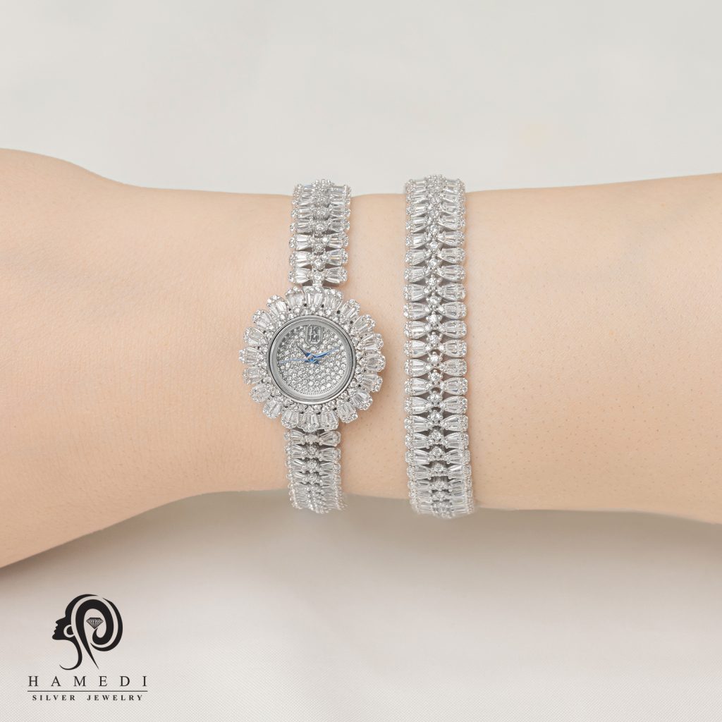ست ساعت و دستبند نقره زنانه مدل SWB21
