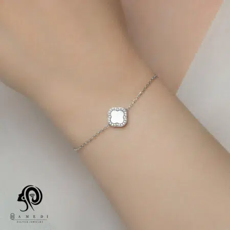 دستبند ونکلیف نقره زنانه مجلسی مدل BEC C4