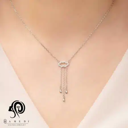 گردنبند نقره زنانه ابر و باران مدل KEC B63