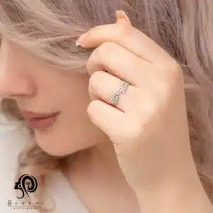 انگشتر نقره زنانه مجلسی جواهری مدل RI B91