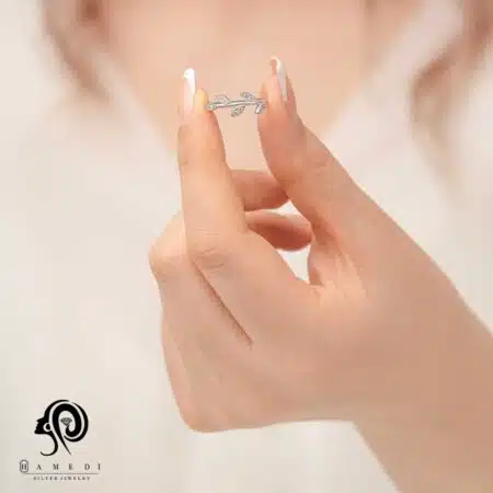 انگشتر نقره زنانه مجلسی جواهری مدل RE B97 - 2