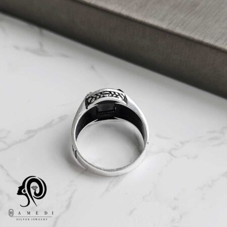 انگشتر نقره مردانه ترک جواهری مدل REM R170 - 4