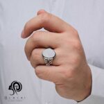 انگشتر نقره مردانه ترک جواهری مدل REM R179