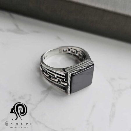 انگشتر نقره مردانه ترک جواهری مدل REM R183 - 4