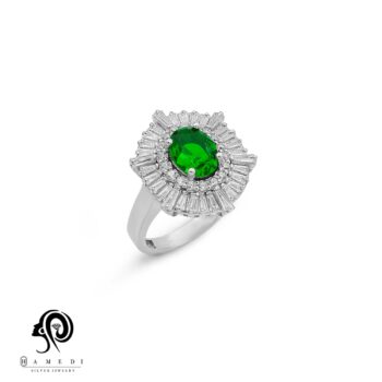 انگشتر زنانه نقره نگین رنگی مدل RI R95