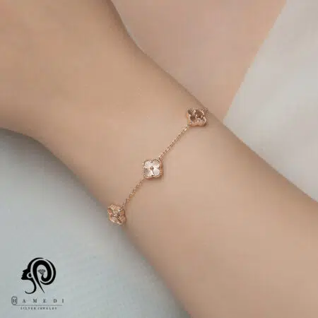 دستبند ونکلیف نقره زنانه مجلسی مدل BEC T2 R