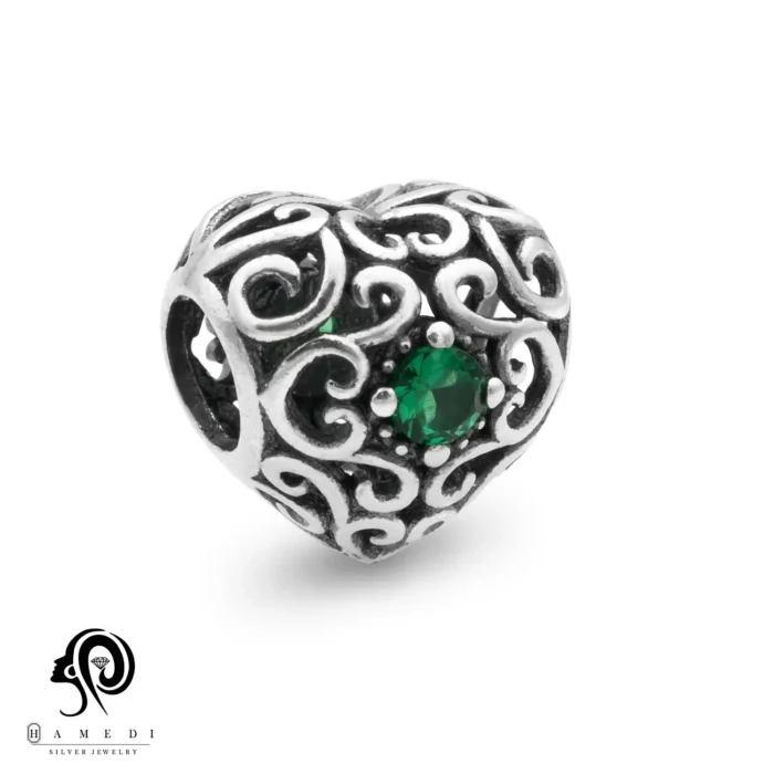 چارم پاندورا نقره طرح قلب مدل CH 37