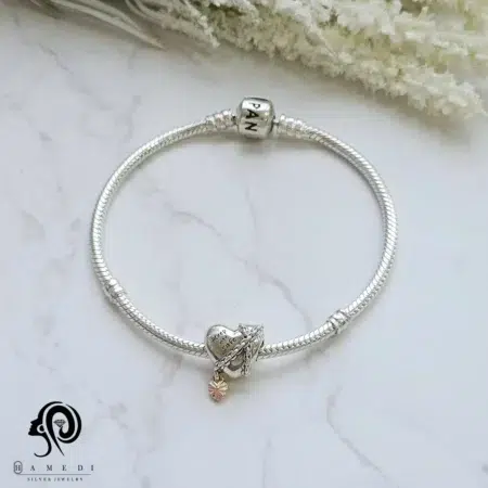 چارم پاندورا نقره طرح قلب مدل CH 71
