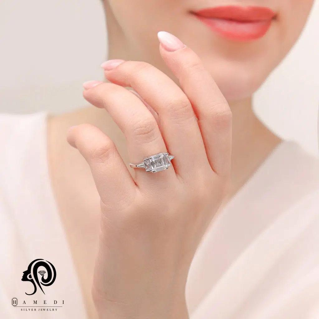 انگشتر نقره زنانه مجلسی جواهری مدل RI R142