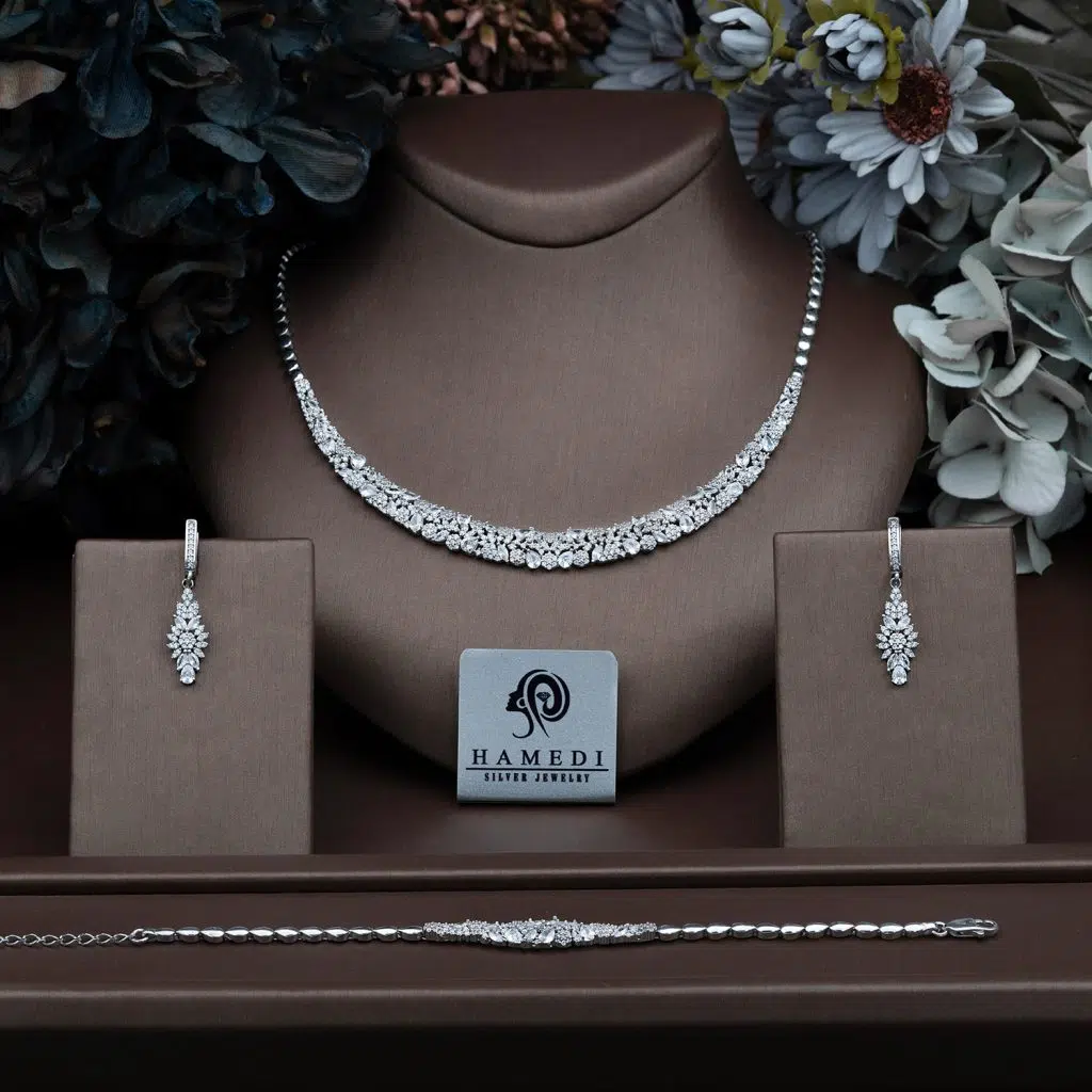 سرویس نقره زنانه جواهری مجلسی مدل SI F54