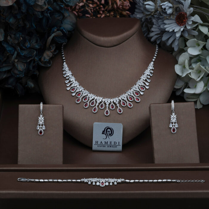 سرویس نقره زنانه جواهری فلاور مدل SI F55