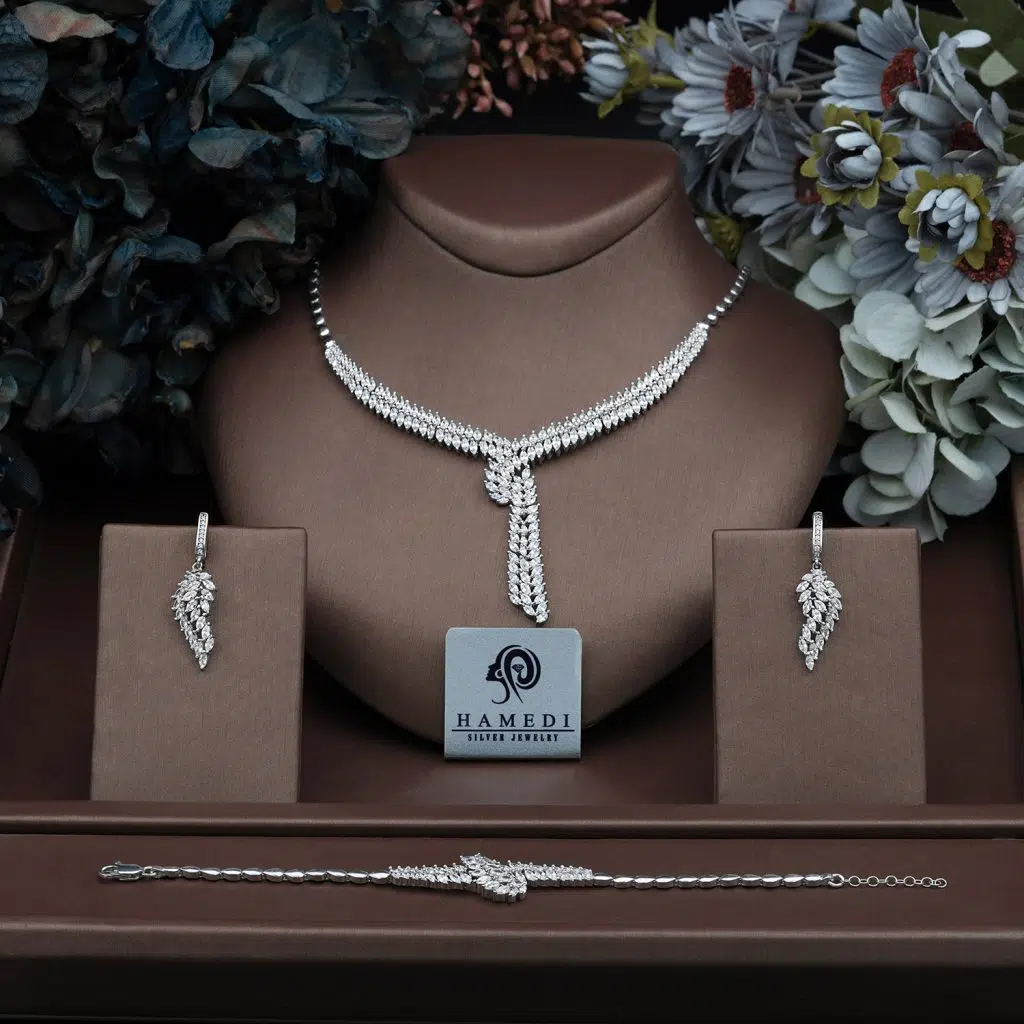 سرویس نقره زنانه جواهری مجلسی مدل SI Z2