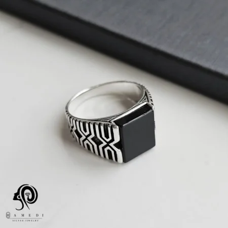 انگشتر نقره مردانه ترک جواهری مدل REM R149