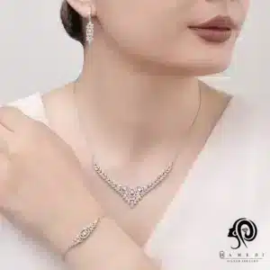 سرویس نقره زنانه زنجیری مجلسی مدل SIC E10