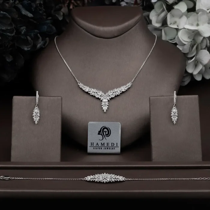 سرویس نقره زنانه زنجیری مجلسی مدل SIC S7