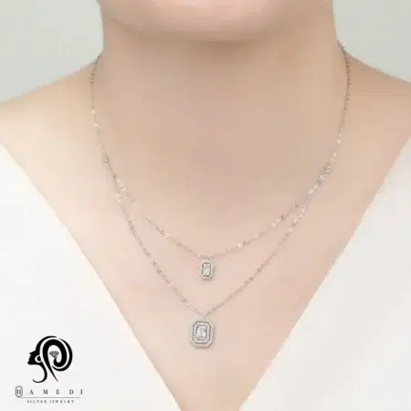گردنبند نقره زنانه زنجیری مجلسی مدل KEC R19