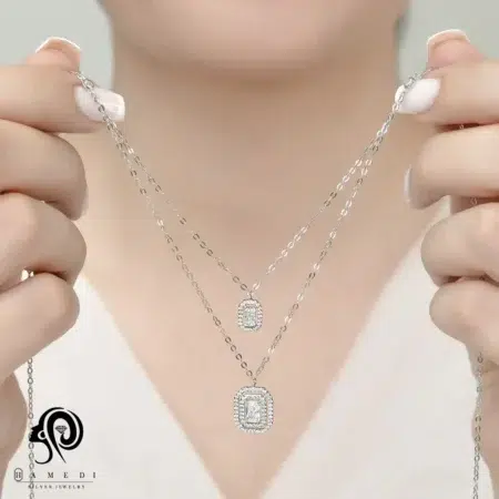 گردنبند نقره زنانه زنجیری مجلسی مدل KEC R19
