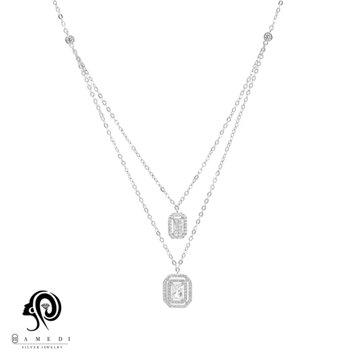 گردنبند نقره زنانه زنجیری مجلسی مدل KEC R19