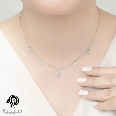 گردنبند نقره زنانه زنجیری مجلسی مدل KEC S3