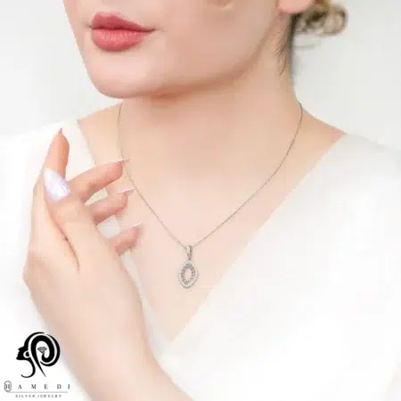 نیم ست نقره زنانه مجلسی جواهری مدل NI B77