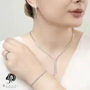 سرویس نقره زنانه ایتالیایی جواهری مدل SE B8