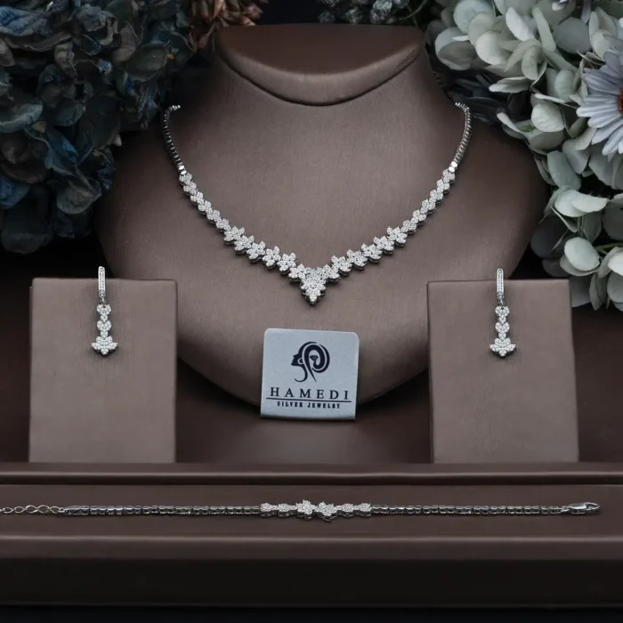 سرویس نقره زنانه جواهری مجلسی مدل SI B49