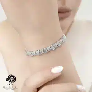 دستبند نقره زنانه نگین دار مدل BI K4