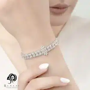 دستبند نقره زنانه نگین دار مدل BI K5