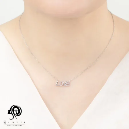 گردنبند نقره زنانه LOVE لاو مدل KEC B75