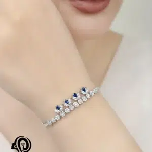 دستبند نقره زنانه فلاور جواهری مدل BI BK2