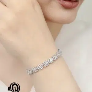دستبند نقره زنانه آسانسوری جواهری مدل BIE BK3