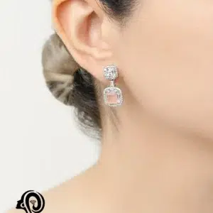 گوشواره نقره زنانه سنگ دابلت مدل EE R16