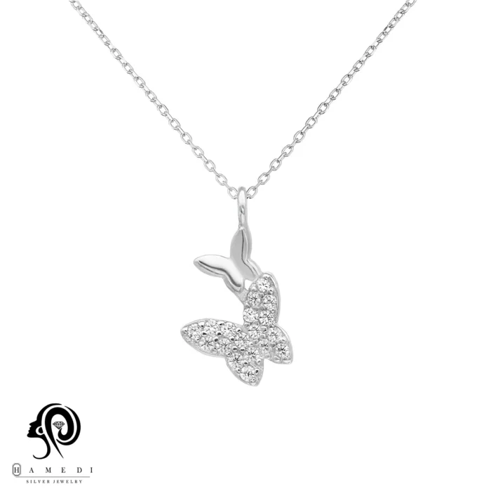 گردنبند نقره زنانه پروانه مدل ME B28