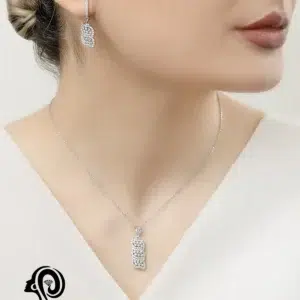 نیم ست نقره زنانه جواهری مجلسی مدل NI B39