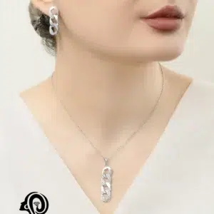 نیم ست نقره زنانه جواهری کارتیه مدل NI BK5