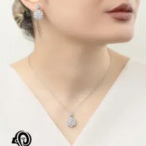نیم ست نقره زنانه جواهری مجلسی مدل NI BK7