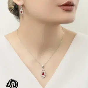 نیم ست نقره زنانه طرح ماهی مدل NI R23